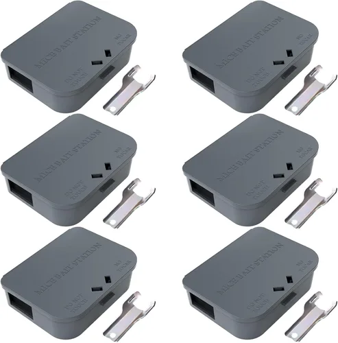 Miniatura 8 de Estaciones de mouse con llaves, paquete de 6, diseño sin llave y estaciones de mouse requeridas, estaciones de ratón, mantiene a los niños