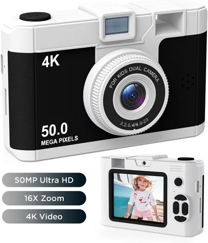 Miniatura 2 de Cámara para niños de 50.0 megapíxeles para niñas de 5 a 13 años con WiFi, MP3, grabación de video, videocámara digital para selfie para niños