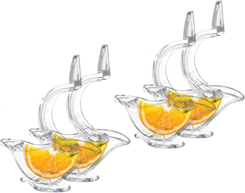 Miniatura 6 de Exprimidor manual de rodajas de limón de 2 piezas, exprimidor de frutas portátil de plástico, exprimidor de mano con forma de pájaro para granada