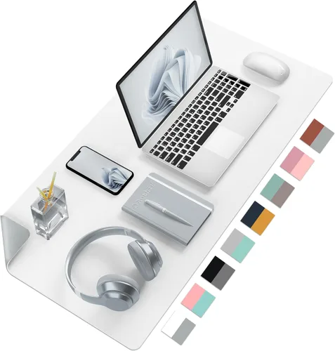 Miniatura 12 de Aothia Alfombrilla de escritorio de piel sintética de doble cara, antideslizante, grande, para mouse y escritorio para oficina, hogar, impermeable