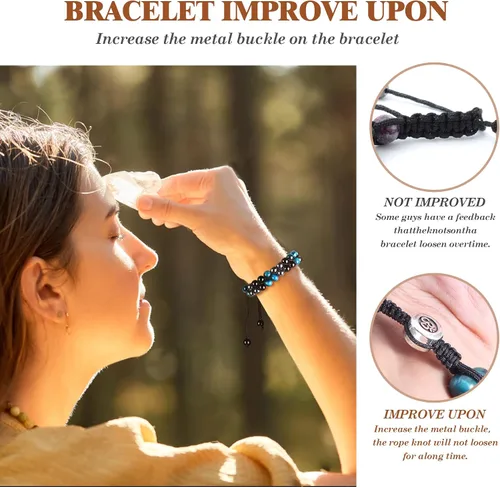 Miniatura 7 de Triple Protection Bracelet - for Protect & Balance - Energy Crystal Handmade Bracelets for Men Women