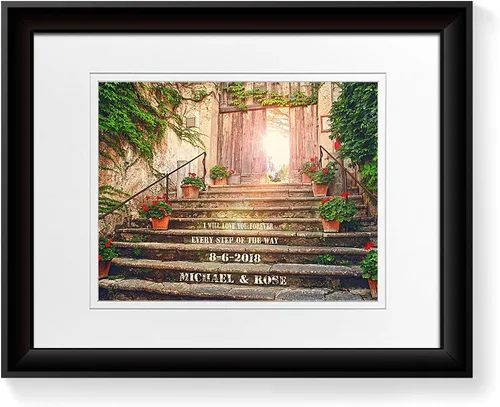 Miniatura 192 de Arte enmarcado de vacaciones con nombres de pareja en sillas de cubierta, regalo de amor perfecto para aniversario, boda. Con diferentes estilos