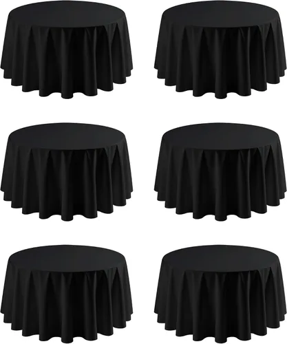 Miniatura 19 de Niuara Mantel de Mesa Rectangular Negro - Paquete de 6, 60" × 84" Mantel de Tela Lavable para Mesas de 5 Pies, Resistente a las Arrugas y a Prueba