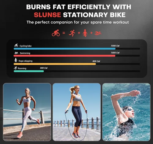 Miniatura 9 de Exercise Bike, Magnetic Resistance Stationary Bikes for Home with App Compatible, Silent Indoor Cycling Bike with 350lbs Weight Capacity Comfortable