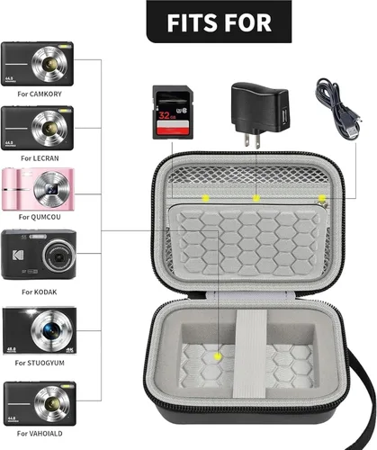 Miniatura 2 de Comecase Funda protectora y de transporte para cámara digital, para CAMKORY/para Kodak Pixpro FZ45 FZ55/para Canon PowerShot ELPH 180/190