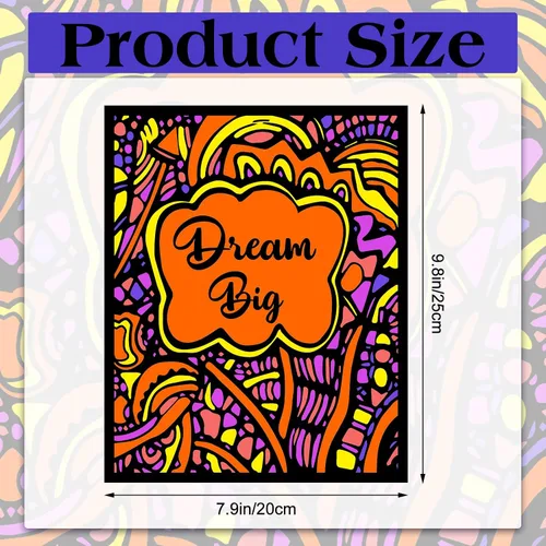 Miniatura 2 de Yeaqee 36 pósteres de terciopelo mullido para colorear, 8 x 10 pulgadas, citas inspiradoras, póster de terciopelo positivo, ideal para manualidades