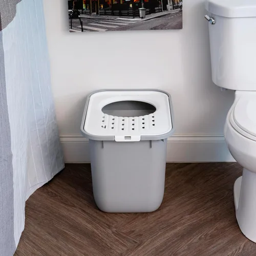 Miniatura 8 de IRIS USA - Caja de arena higiénica cuadrada para gatos, bandeja grande para gatos con tapa de captura de partículas de arena, menos residuos