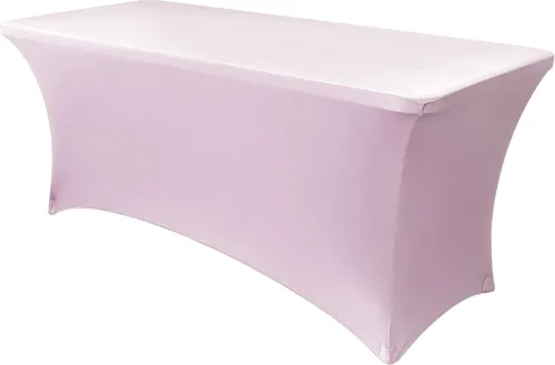 Miniatura 25 de Obstal Funda de mesa de elastano elástica de 4 pies para mesas plegables estándar, paquete de 2 manteles rectangulares universales ajustables