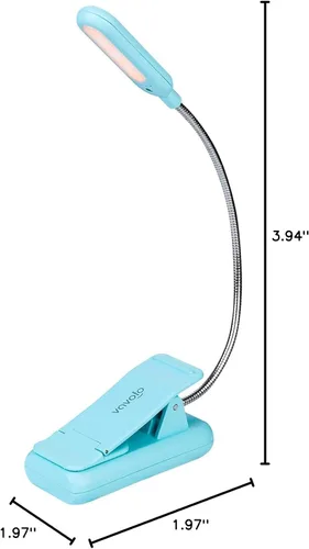 Miniatura 7 de VAVOFO Luz de Lectura Recargable, Bloqueo de Luz Azul, Luz de Lectura Ámbar 1600K con Clip, Cuidado de los Ojos 7 LEDs Luz de Libro para Niños