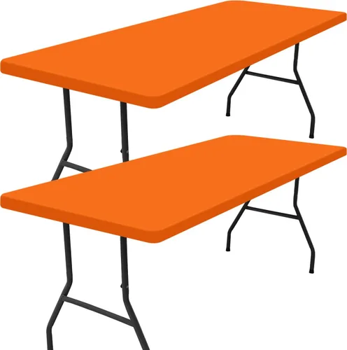 Miniatura 21 de Smiry - Mantel rectangular de vinilo con respaldo de franela elástica ajustada para mesas plegables de 2 pies, manteles impermeables y lavables