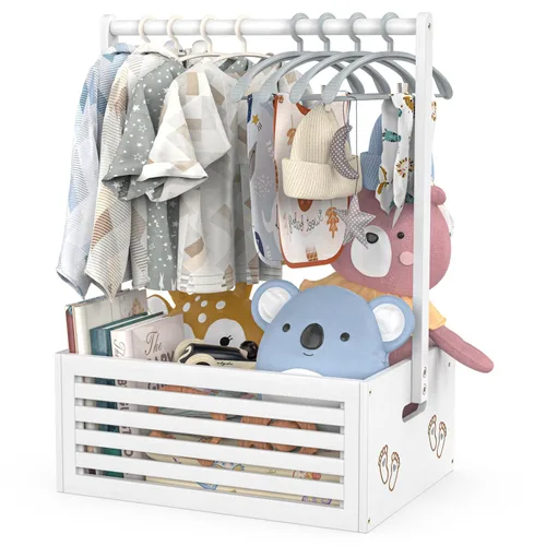 Miniatura 15 de BAMBOOHOMIE Cesta de Baby Shower, Canastas de Bebé con Asas y Percheros, Caja de Bebé para Baby Shower, Canasta de Regalo de Bienvenida para Bebé