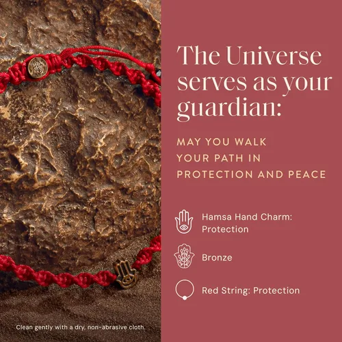 Miniatura 3 de KARMA AND LUCK Guardian of Blessing, pulsera de bronce de cuerda roja para hombre, hecha a mano en Bali para protección, tamaño ajustable