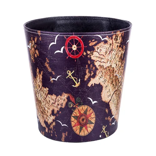 Miniatura 3 de Cubo de basura de piel sintética de 10 litros/2.64 galones, decorativo, impermeable, papelera para el hogar, oficina, baño, jardinería, 2 Flower-1