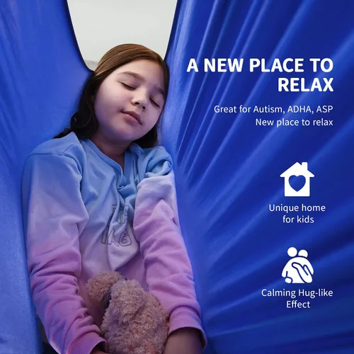 Miniatura 2 de OUTREE Columpio sensorial para niños con gancho giratorio de 360°, columpio de terapia interior ideal para autismo, TDAH, trastorno de procesamiento