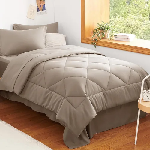 Miniatura 57 de CozyLux - Juego de edredón en una bolsa, para dormitorio universitario, todas las estaciones, edredón, sábanas y fundas para almohada y decorativas