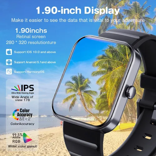 Miniatura 2 de Relojes inteligentes para mujeres y hombres, reloj inteligente de fitness, monitor de sueño, frecuencia cardíaca, oxígeno en sangre, presión
