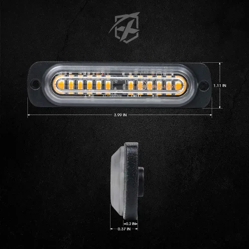 Miniatura 8 de Xprite Kit de 12 luces LED estroboscópicas de emergencia ámbar, superficie empotrada, marcador lateral, parrilla de advertencia de peligro, cabeza