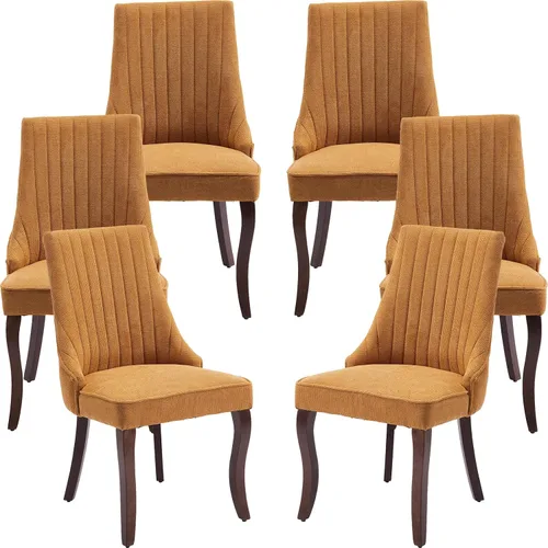 Miniatura 32 de ODUSE-DAILY Juego de 2 sillas de comedor de mediados del siglo en color beige, juego de 2 sillas modernas para cocina y comedor, sillas tapizadas