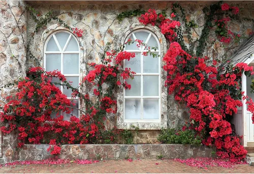 Miniatura 8 de Pared de ladrillo de 5 x 3 pies con telón de fondo floral rosa para fiesta, plantas verdes, fondo de fotos de pared, boda, dulce niña, fiesta