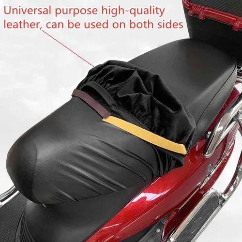 Miniatura 7 de Funda de asiento de motocicleta, protector universal de asiento de motocicleta, cojín elástico de piel sintética impermeable, cubierta completa