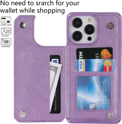 Miniatura 3 de Cavor Funda tipo cartera para iPhone 14 Pro Max con tarjetero, funda para teléfono iPhone 14 Pro Max para mujeres y hombres, funda 14ProMax