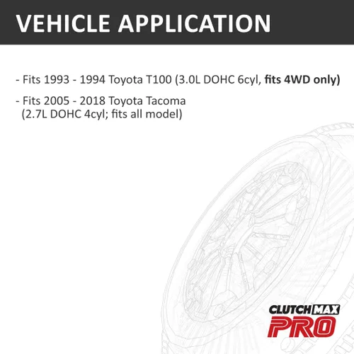 Miniatura 2 de PRO - Kit de embrague OEM resistente con volante compatible con Tacoma Pickup 2005-2018 2.7L 2WD y 4WD (CP16094HDFW-CK)