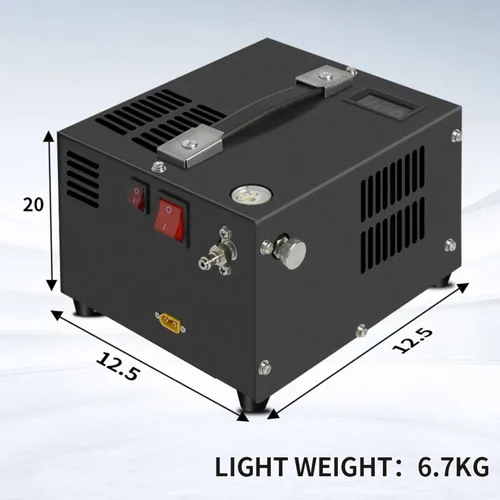 Miniatura 3 de TUXING Compresor de aire PCP de 4500 Psi Bomba de aire de alta presión de 30 Mpa 300 bar Sin aceite/agua Alimentado por automóvil 12 V CC