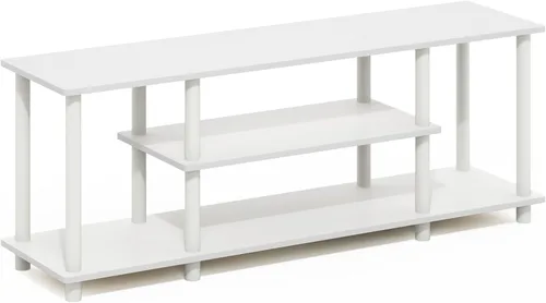 Miniatura 4 de Furinno Turn-N-Tube - Soporte para televisor de 3 niveles, instalación 3D sin herramientas, consola de entretenimiento para televisores de hasta 50