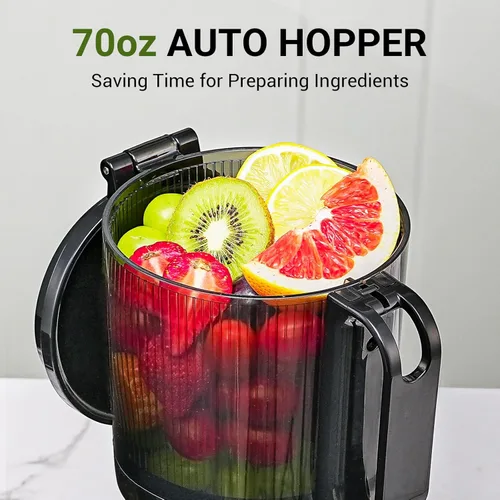 Miniatura 4 de AMZCHEF Máquinas exprimidoras, exprimidor de prensa fría extra de 5.8 pulgadas para verduras y frutas enteras, máquina extractora de jugo