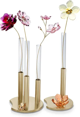 Miniatura 3 de Swarovski Garden Tales - Imán de flor de cerezo, pequeño, cristales de Swarovski rosa y metal con acabado en tono dorado, parte de la colección