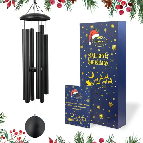 Miniatura 14 de ASTARIN Campanillas de viento conmemorativas para exteriores, 36 pulgadas con 6 tubos pesados, tono profundo para decoración colgante de jardín