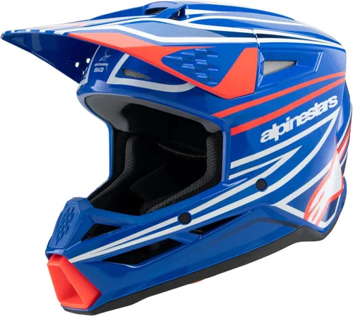 Miniatura 2 de Alpinestars SM3 Casco Deegan para jóvenes ECE06/DOT Azul/Rojo/Blanco/Negro Brillante