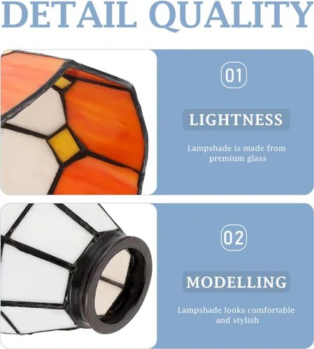 Miniatura 6 de SOLUSTRE Pantalla de cristal E27 cubierta de luz de vidrieras Protector de araña colgante de reemplazo de accesorio de iluminación para decoración