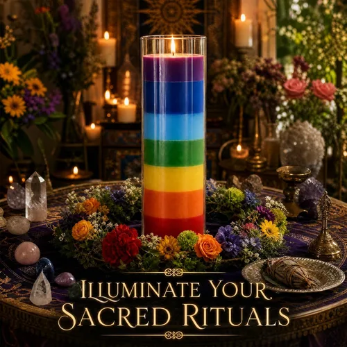 Miniatura 3 de 1 Piece Unscented 7 Color Glass Prayer Devotional Candle, Hand Poured Wax Candles - 2.24 Inch x 7 Inch, Great for Sanctuary, Vigils, Casting Chimes