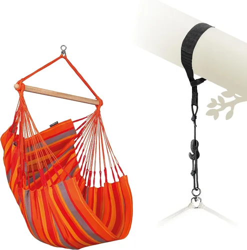Miniatura 45 de LA SIESTA® - Silla Hamaca Columpio XL King Domingo - Silla Hamaca Colgante Resistente a la Intemperie y a los Desgarros - Silla Hamaca Columpio