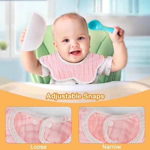 Miniatura 4 de Accmor Muslin Baby Bibs Baby Bandana Drool Bibs for Unisex Boys Girls, Cotton Baby Drool Bibs for Teething Drooling