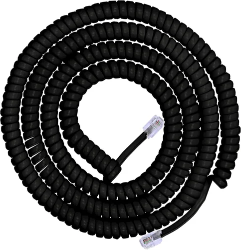 Cable telefónico enrollado Power Gear, 2 pies enrollado, 12 pies desenrollado, cable telefónico compatible con todos los teléfonos fijos, para uso