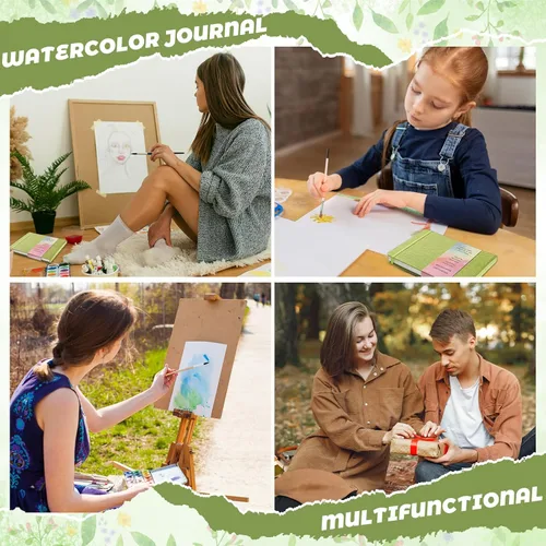 Miniatura 7 de 40 hojas de acuarela de 4 x 6 pulgadas, 140 libras/300 GSM, cuaderno de bocetos de acuarela de prensa en frío, cuaderno de acuarela para pintar