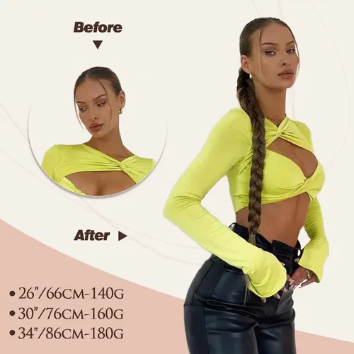 Miniatura 4 de Barsdar Extensión de 26 Pulgadas de Cola de Caballo Trenzada Larga con Banda Elástica - Extensiones de Cabello en Cola de Caballo Recta y Elegante