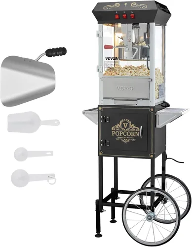 Miniatura 16 de VEVOR Máquina Comercial de Palomitas de Maíz, Hervidor de 8 Oz, Fabricadora de Palomitas de 850 W sobre Ruedas para 48 Tazas por Lote, Estilo Teatro