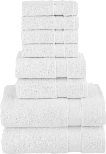 Miniatura 25 de Elegant Comfort Juego de 8 toallas de algodón de alta calidad, incluye 4 toallas pequeñas, 2 toallas de mano y 2 toallas de baño, 100% algodón