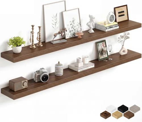 Miniatura 35 de Fun Memories Estantes flotantes de 16 pulgadas para pared, estantes de 8 pulgadas de profundidad para baño, dormitorio, cocina, montaje en pared