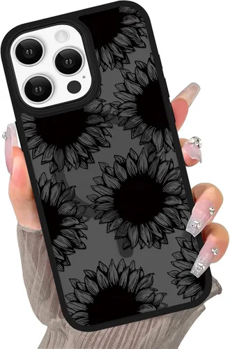 Miniatura 65 de Compatible con el teléfono 13 Pro - Funda magnética mate translúcida, de lujo, a prueba de golpes, magnética y con bonito patrón de flores, carcasa