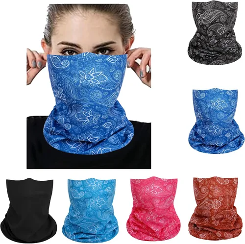 Miniatura 13 de Máscara facial multibandana, polaina para el cuello, sin costuras, diadema mágica para exteriores, bufanda facial para polvo, viento y resistencia a
