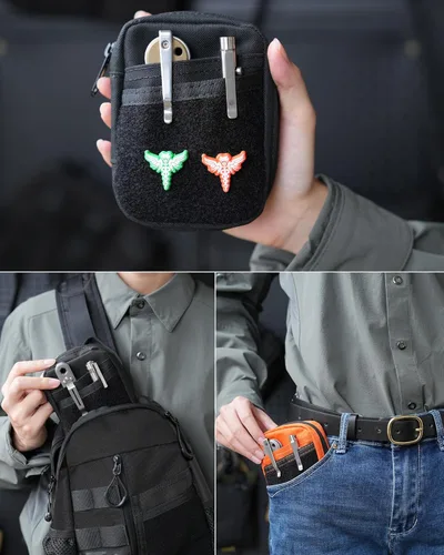 Miniatura 8 de VIPERADE VE31 Bolsa pequeña EDC, organizador de bolsillo para hombres, pequeño organizador multiherramienta EDC para Negro