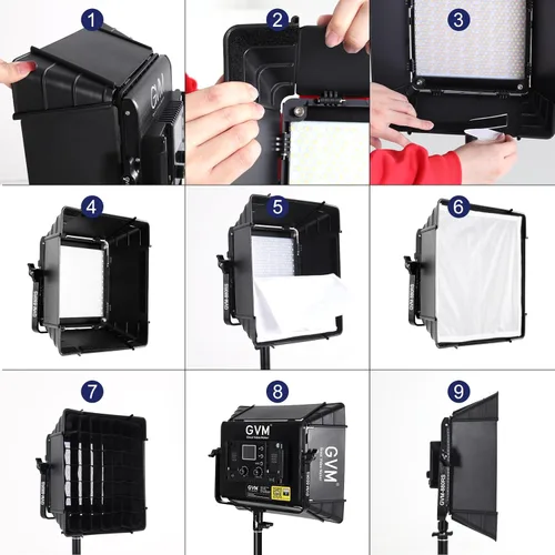 Miniatura 2 de GVM Kits de Iluminación de Fotografía RGB con 2 Softboxes, Luces de Estudio 880RS 60W con Control Bluetooth, 2 Paquetes de Luz de Video con 18