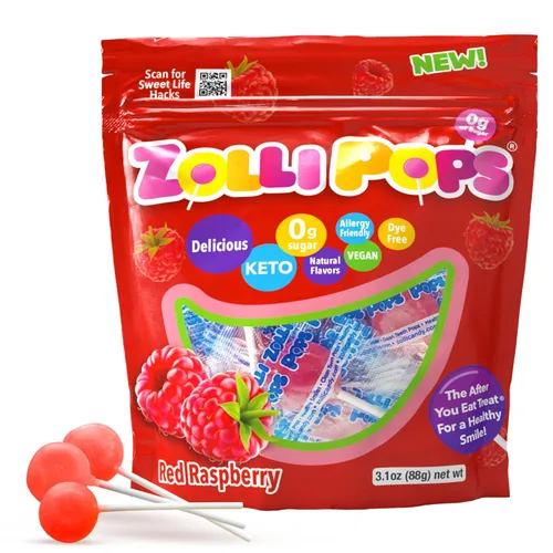 Miniatura 24 de Zollipops Caramelo y manzana verde, 10.4 onzas, sin azúcar, sin alergias, vegano, apto para dieta cetogénica y diabética, caramelo de dientes limpios