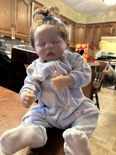 Miniatura 6 de Lindas muñecas de bebé Reborn de cuerpo completo de silicona de 18 pulgadas durmiendo recién nacido, niña realista de silicona de la vida real