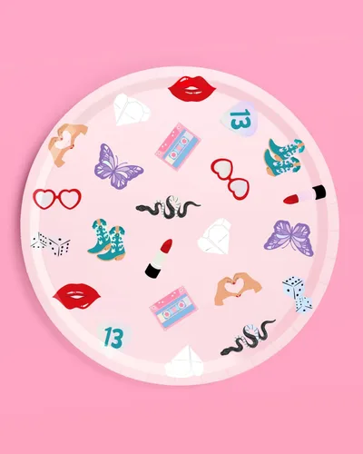 Miniatura 6 de xo, Fetti Platos de papel para fiesta, 24 piezas, 9 pulgadas, vajilla para fiesta de concierto, decoraciones de despedida de soltera, vajilla