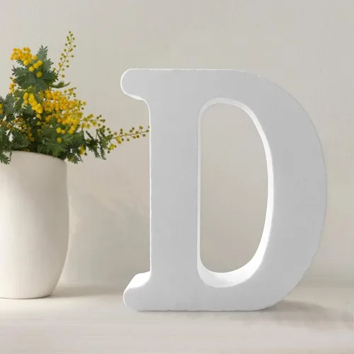 Miniatura 10 de Letras de madera de 4.3 pulgadas, letras blancas de madera sin terminar para injerto, letras de madera para decoración de pared, letras pie